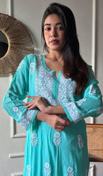 Load image into Gallery viewer, Rupam Women's Lucknowi Handcrafted Modal Cotton Chikankari Kurti - HONC0211887