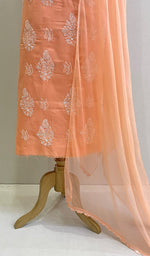 将图像加载到图库查看器中, Women's Lakhnavi Handcrafted Cotton Chikankari Suit Material- HONC0152423