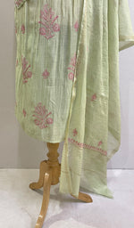Load image into Gallery viewer, Women's Lakhnavi Handcrafted Mul Chanderi Kurta And Dupatta Set - HONC0174319