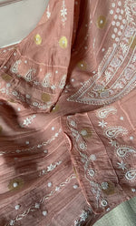 Load image into Gallery viewer, Women's Lakhnavi Handcrafted Mul Chanderi Semi - stitched Anarkali And Dupatta Set- HONC0302887