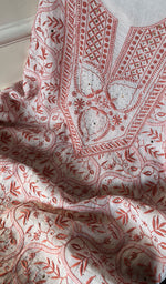 Load image into Gallery viewer, Women's Lakhnavi Handcrafted Maheshwari Mul Chanderi Unstitched Kurta And Dupatta Set - HONC0271872