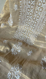 将图像加载到图库查看器中, Women's Lakhnavi Handcrafted Tissue Chanderi Chikankari Kurta Dupatta Set - HONC0271953