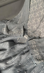 Load image into Gallery viewer, Women's Lakhnavi Handcrafted Mul Chanderi Semi - stitched Kurta And Dupatta Set- HONC0310227