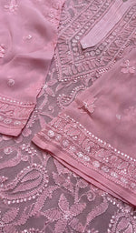 Load image into Gallery viewer, Safiya Women's Lakhnavi Handcrafted Viscose Georgette Chikankari Kurti- HONC0276114