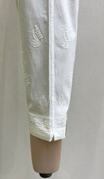 Load image into Gallery viewer, Women's Lakhnavi Handcrafted Cotton Chikankari Pant - HONC0166249