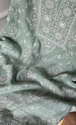 Load image into Gallery viewer, Women's Lakhnavi Handcrafted Maheshwari Mul Chanderi UnStitched Kurta And Dupatta Set - HONC0286686