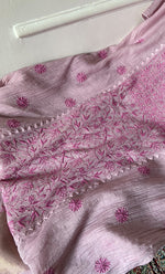 将图像加载到图库查看器中, Women's Lakhnavi Handcrafted Mul Chanderi Semi - stitched Chikankari Full Suit Material - HONC0317047