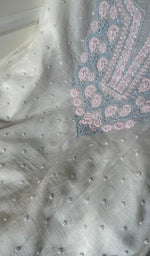 将图像加载到图库查看器中, Women's Lakhnavi Handcrafted Mul Chanderi Unstitched Kurta And Dupatta Set - HONC0279817