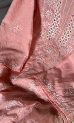 Load image into Gallery viewer, Women's Lakhnavi Handcrafted Chanderi Silk Semi - Stitched Anarkali And Dupatta Set - HONC0273152