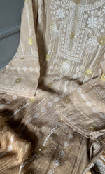 Load image into Gallery viewer, Izna Women's Lakhnavi Handcrafted Mul Chanderi Semi - Stitched Anarkali And Dupatta Set - HONC0302872