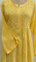 Load image into Gallery viewer, Women's Lucknowi Handcrafted Viscose Georgette Chikankari Top - HONC152263