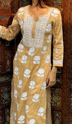 将图像加载到图库查看器中, Women's Lucknowi Handcrafted Cotton Chikankari Kurti - HONC0234307