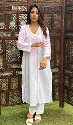 将图像加载到图库查看器中, Women's Lucknowi Handcrafted Cotton Chikankari Kurti - HONC0274388