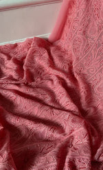 Load image into Gallery viewer, Women's Lakhnavi Handcrafted Viscose Georgette Chikankari Full Suit Material - HONC0277016