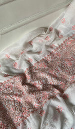 Load image into Gallery viewer, Women's Lakhnavi Handcrafted Mul Chanderi Unstitched Kurta And Dupatta Set - HONC0343190