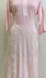 Load image into Gallery viewer, Women's Lucknowi Handcrafted Modal Cotton Chikankari Kurti - HONC0142408