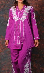 Load image into Gallery viewer, khayal Women's Lakhnavi Handcrafted Cotton Chikankari Kurti And Plazzo Set - HONC0323928