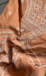 将图像加载到图库查看器中, Women's Lakhnavi Handcrafted Mul Chanderi Semi - Stitched Kurta And Dupatta Set - HONC0299238