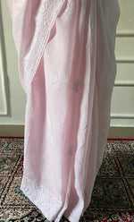 Load image into Gallery viewer, Women's Lakhnavi Handcrafted Cotton Chikankari Saree - HONC0317300
