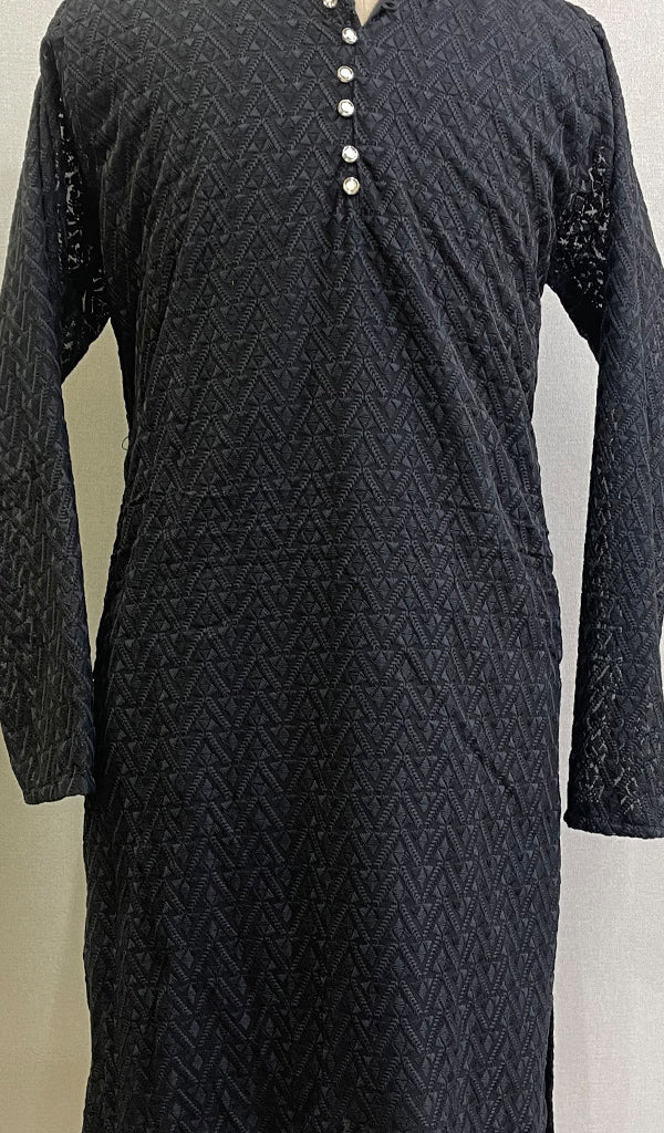 Men's Faux-Georgette Hakoba Kurta - HONC0186497