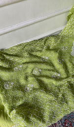 Load image into Gallery viewer, Women's Lakhnavi Handcrafted Mul Chanderi Unstitched Kurta And Dupatta Set - HONC0353062
