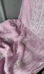 将图像加载到图库查看器中, Women's Lakhnavi Handcrafted Mul Chanderi Unstitched Kurta And Dupatta Set- HONC0305202