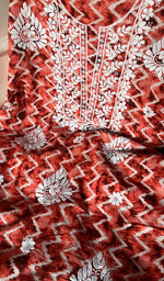 Load image into Gallery viewer, Women's Lakhnavi Handcrafted Cotton Chikankari Unstitched Kurti Fabric - HONC0268849