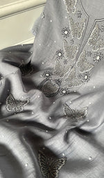 将图像加载到图库查看器中, Women's Lakhnavi Handcrafted Unstitchd Mul Chanderi Kurta And Dupatta Set - HONC0330022