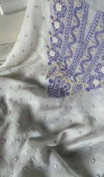 Load image into Gallery viewer, Women's Lakhnavi Handcrafted Mul Chanderi Unstitched Kurta And Dupatta Set - HONC0279815