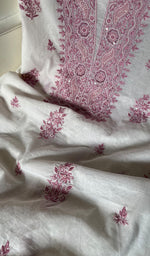 将图像加载到图库查看器中, Women's Lakhnavi Handcrafted Mul Chanderi Unstitched Kurta And Dupatta Set - HONC0284680
