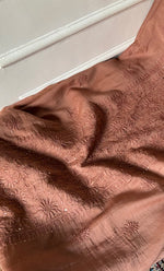 Load image into Gallery viewer, Women's Lakhnavi Handcrafted Mul Chanderi Unstitched Chikankari Full Suit Material - HONC0324502