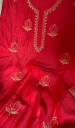 Load image into Gallery viewer, Women's Lakhnavi Handcrafted Mul Chanderi Unstitched Kurta And Dupatta Set- HONC0345264