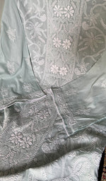 Load image into Gallery viewer, Women's Lakhnavi Handcrafted Cotton Chikankari Semi Stitched Kurti Fabric - HONC0348851
