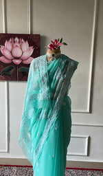 Load image into Gallery viewer, Samaira Women's Lucknowi Handcrafted Faux-Georgette Chikankari Saree - HONC0348738