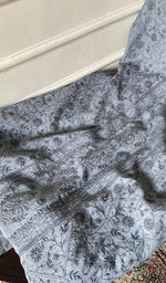 Load image into Gallery viewer, Aseel Women's Lakhnavi Handcrafted Mul Chanderi Unstitched Chikankari Full Suit - HONC0342155