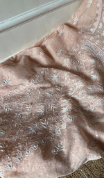 Load image into Gallery viewer, Women's Lakhnavi Handcrafted Mul Chanderi Chikankari Semi Stitched Anarkali And Dupatta Set- HONC0277640