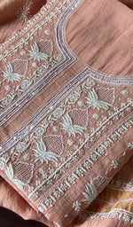 Load image into Gallery viewer, Women's Lakhnavi Handcrafted Mul Chanderi Kurta And Dupatta Set - HONC0288978