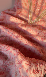 将图像加载到图库查看器中, Mehr Women's Lakhnavi Handcrafted Maheshwari Mul Chanderi Unstitched Kurta And Dupatta Set - HONC0294447