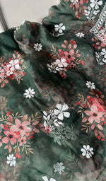 将图像加载到图库查看器中, Women's Lakhnavi Handcrafted Organza Chikankari Unstitched Kurta And Dupatta Set - HONC0268874