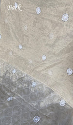 Load image into Gallery viewer, Lucknowi Handcrafted Tissue Chanderi Chikankari Unstitched Unisex Kurta Fabric - HONC0338778