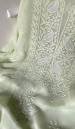 Load image into Gallery viewer, Women's Lakhnavi Handcrafted Viscose Georgette Chikankari Full Suit Material - HONC0267760