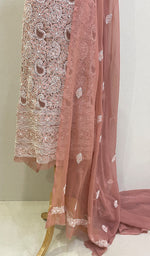 将图像加载到图库查看器中, Parizia Women's Lucknowi Handcrafted Faux-Georgette Chikankari Suit Material - HONC0196185