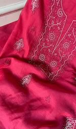 将图像加载到图库查看器中, Women's Lakhnavi Handcrafted Mul Chanderi Chikankari Full Suit Material - HONC0271165