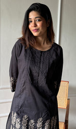 Load image into Gallery viewer, Women's Lucknowi Handcrafted Cotton Chikankari Top - HONC0297427