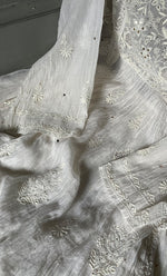 Load image into Gallery viewer, Women's Lakhnavi Handcrafted Mul Chanderi Semi - Stitched Angrakha And Dupatta Set- HONC0303235