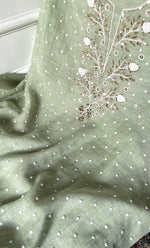 将图像加载到图库查看器中, Women's Lakhnavi Handcrafted Mul Chanderi Unstitched Chikankari Full Suit Material - HONC0311949