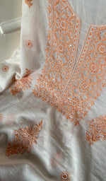 Load image into Gallery viewer, Women's Lakhnavi Handcrafted Mul Chanderi Unstitched Kurta And Dupatta Set - HONC0266913