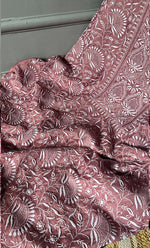 Load image into Gallery viewer, Women's Lakhnavi Handcrafted Munga Silk Chikankari Kurta And Dupatta Set- HONC0280929