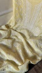 Load image into Gallery viewer, Women's Lakhnavi Handcrafted Mul Chanderi Unstitched Kurta And Dupatta Set - HONC0280845