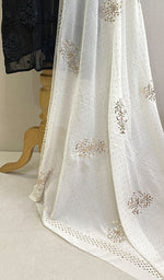 Load image into Gallery viewer, Women's Lucknowi Handcrafted Pure Silk Georgette Chikankari Dupatta - HONC0217803